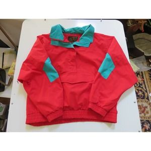Vintage Eddie Bauer Gore-Tex Anorak Jacket Red Teal Colorblock‎ Womens Large